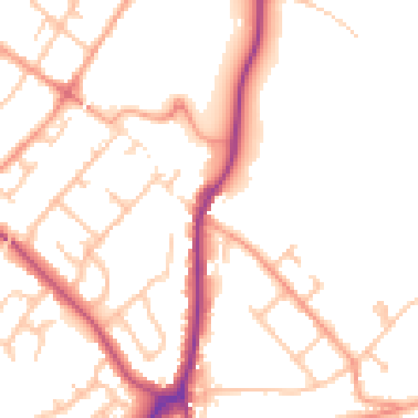 Daytime road noise heatmap for WS12 1DP