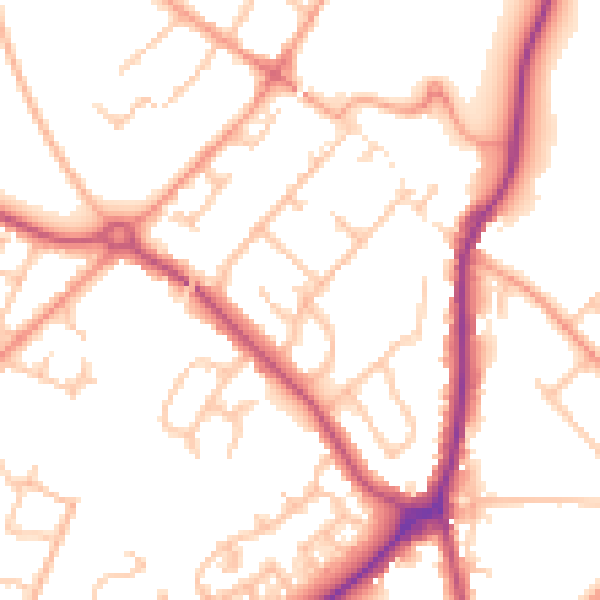 Daytime road noise heatmap for WS12 1DS