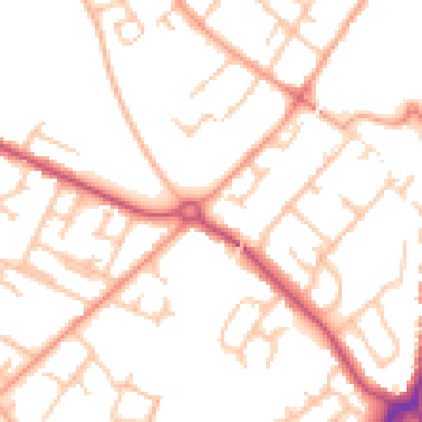 Daytime road noise heatmap for WS12 1LR