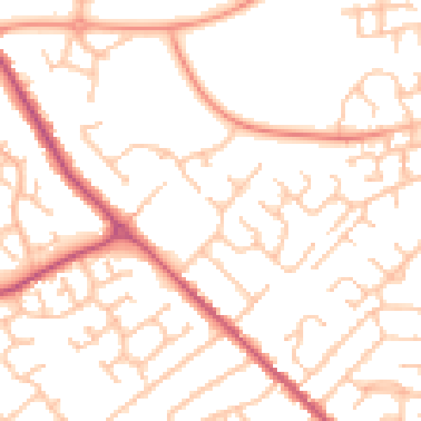 Daytime road noise heatmap for WS12 2UX
