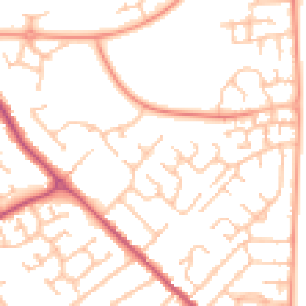 Daytime road noise heatmap for WS12 2UY