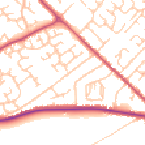 Daytime road noise heatmap for WS12 3HW