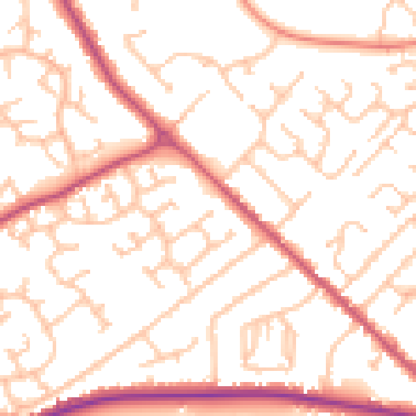Daytime road noise heatmap for WS12 3TE