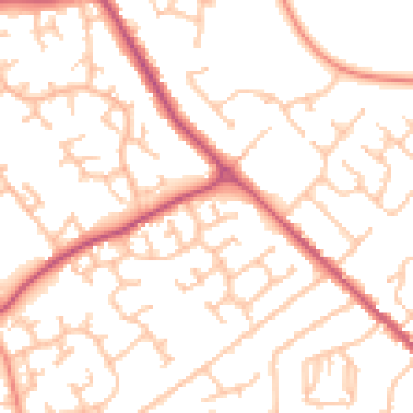 Daytime road noise heatmap for WS12 3XB