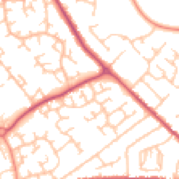 Daytime road noise heatmap for WS12 3XG