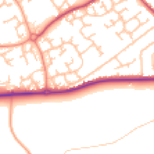 Daytime road noise heatmap for WS12 3XT