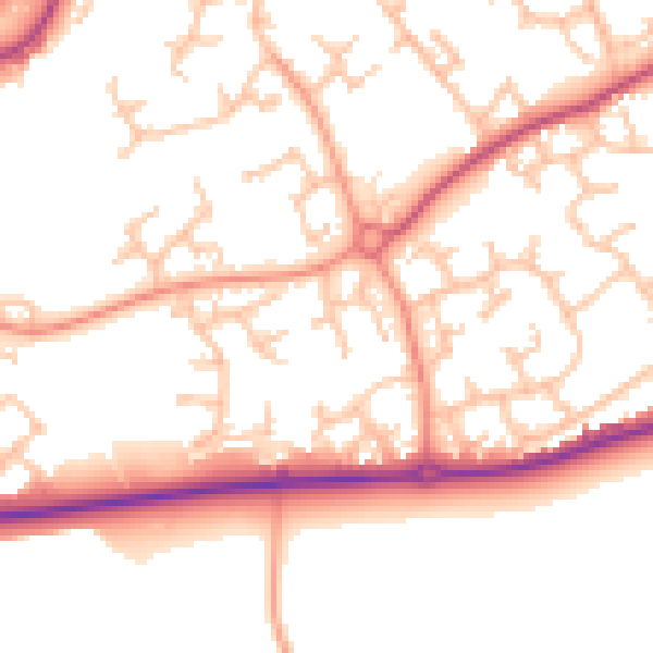 Daytime road noise heatmap for WS12 3YL