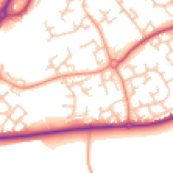 Daytime road noise heatmap for WS12 3YR