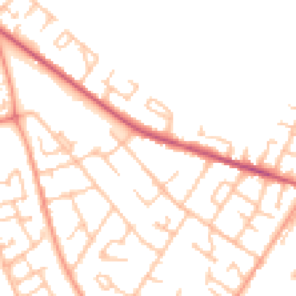 Daytime road noise heatmap for WS12 4FE