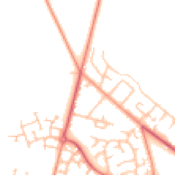 Daytime road noise heatmap for WS12 4LQ