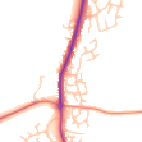 Daytime road noise heatmap for WS12 4PQ