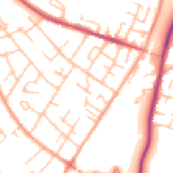 Daytime road noise heatmap for WS12 4QY