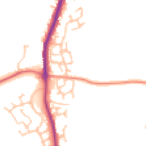 Daytime road noise heatmap for WS12 4TQ