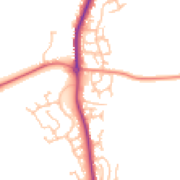 Daytime road noise heatmap for WS12 4UP
