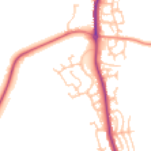 Daytime road noise heatmap for WS12 4UQ
