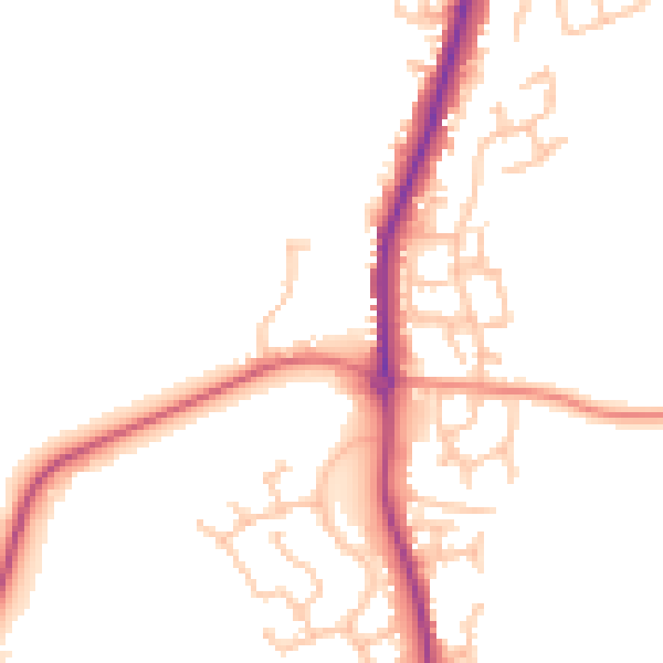 Daytime road noise heatmap for WS12 4WA