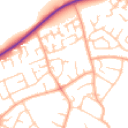 Daytime road noise heatmap for WS13 7JR