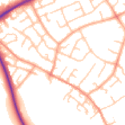 Daytime road noise heatmap for WS13 7TW