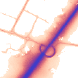 Daytime road noise heatmap for WS13 8RY