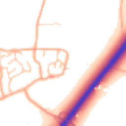 Daytime road noise heatmap for WS13 8UB