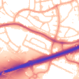 Daytime road noise heatmap for WS2 0DP