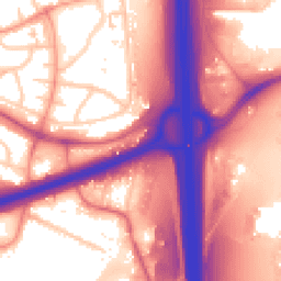 Daytime road noise heatmap for WS2 0DZ