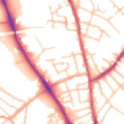 Daytime road noise heatmap for WS2 8BG