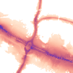 Night-time road noise heatmap for WS2 9DT