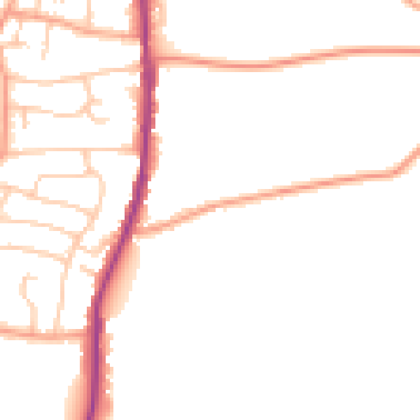 Daytime road noise heatmap for WS6 6AD