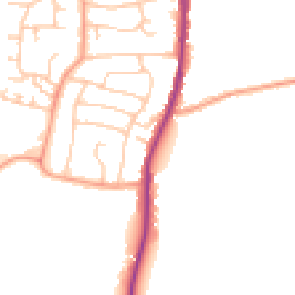 Daytime road noise heatmap for WS6 6AE