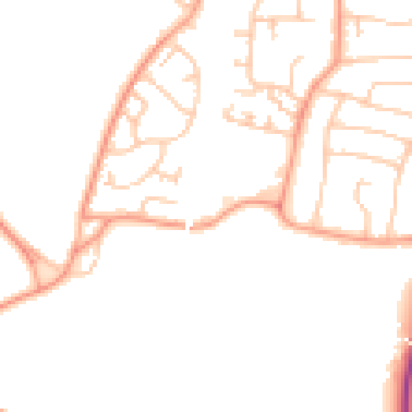 Daytime road noise heatmap for WS6 6AJ