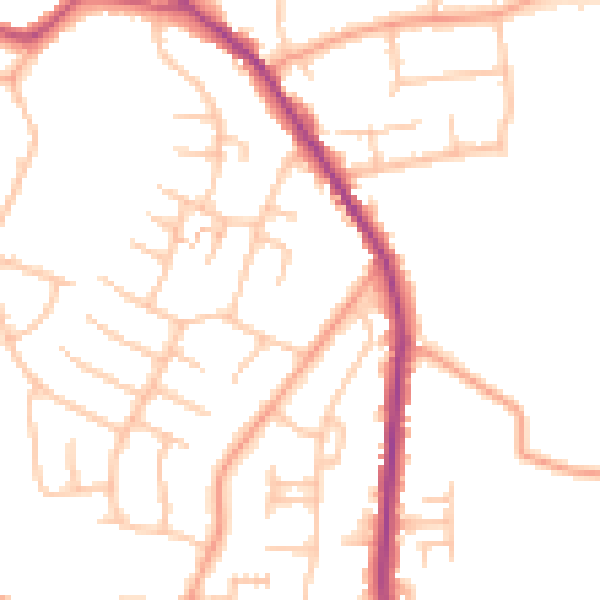 Daytime road noise heatmap for WS6 6BF