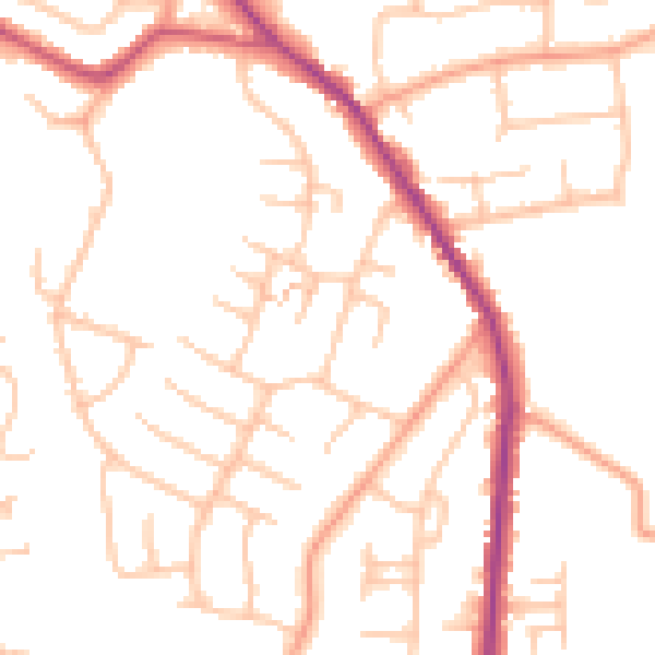 Daytime road noise heatmap for WS6 6BL