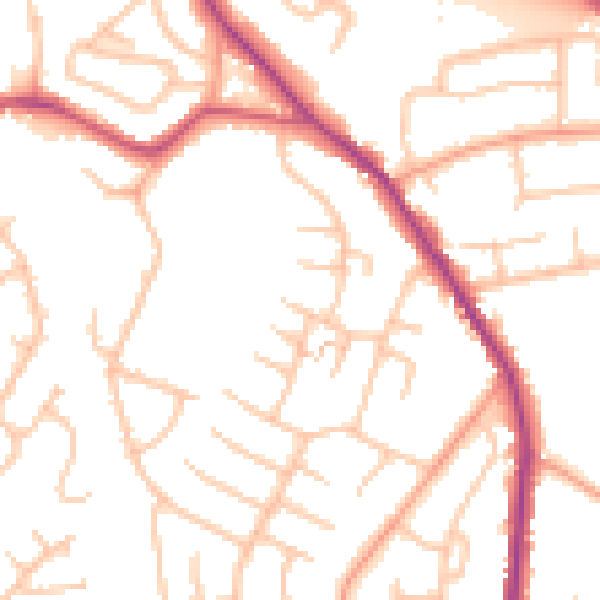 Daytime road noise heatmap for WS6 6BP