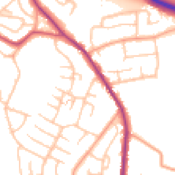 Daytime road noise heatmap for WS6 6BQ