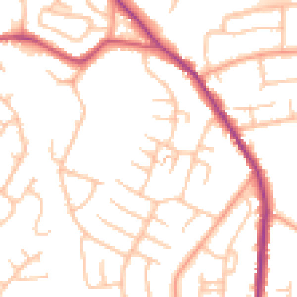 Daytime road noise heatmap for WS6 6BT
