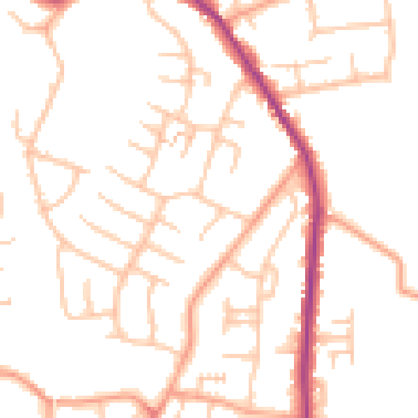Daytime road noise heatmap for WS6 6BY