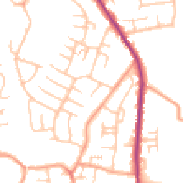 Daytime road noise heatmap for WS6 6BZ