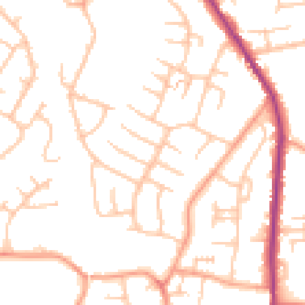 Daytime road noise heatmap for WS6 6DA