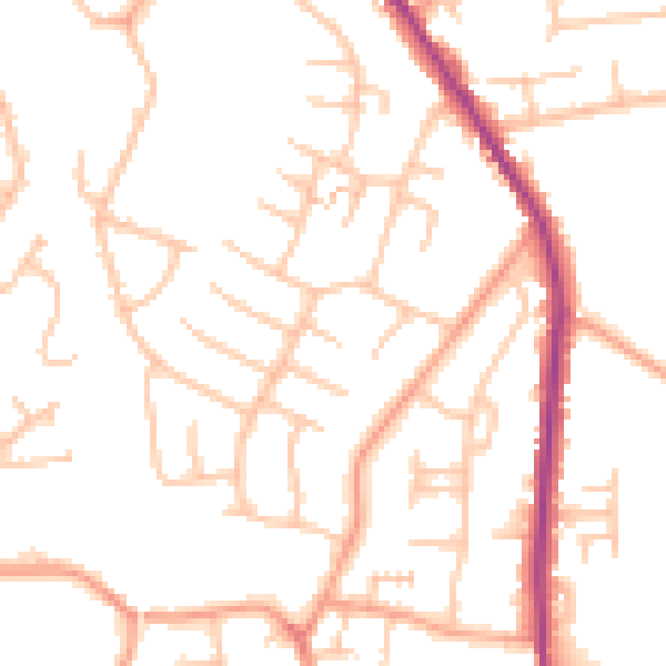 Daytime road noise heatmap for WS6 6DB