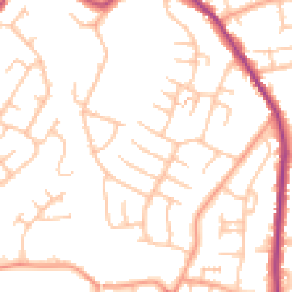 Daytime road noise heatmap for WS6 6DD
