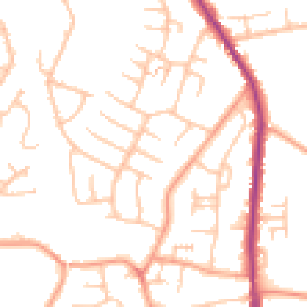 Daytime road noise heatmap for WS6 6DE