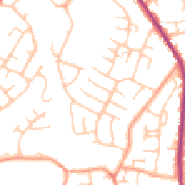 Daytime road noise heatmap for WS6 6DF