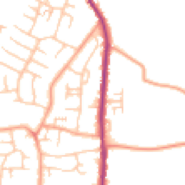 Daytime road noise heatmap for WS6 6DG
