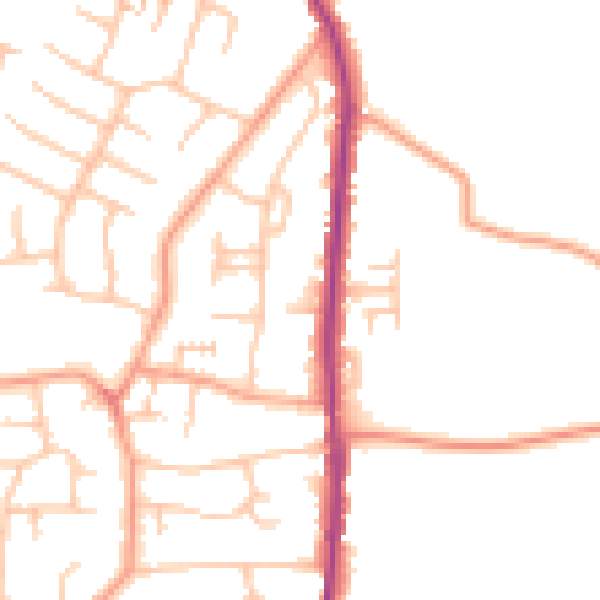 Daytime road noise heatmap for WS6 6DH