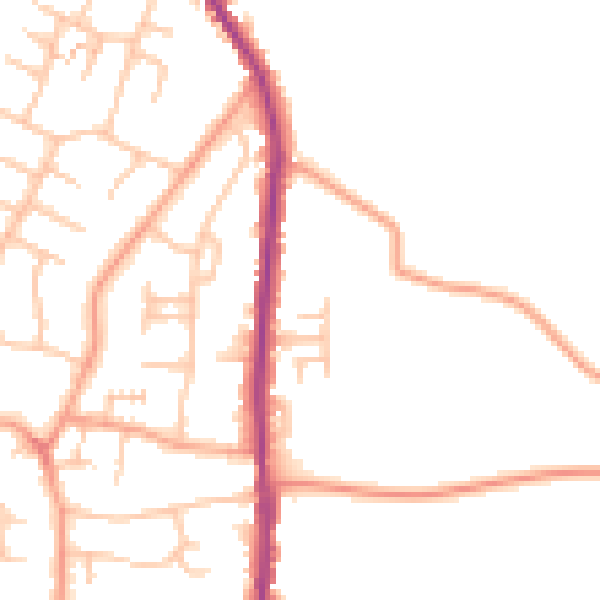 Daytime road noise heatmap for WS6 6DN