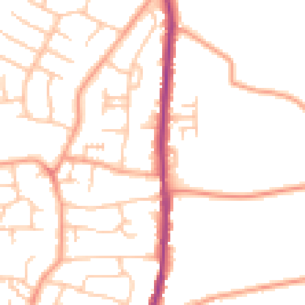 Daytime road noise heatmap for WS6 6DP