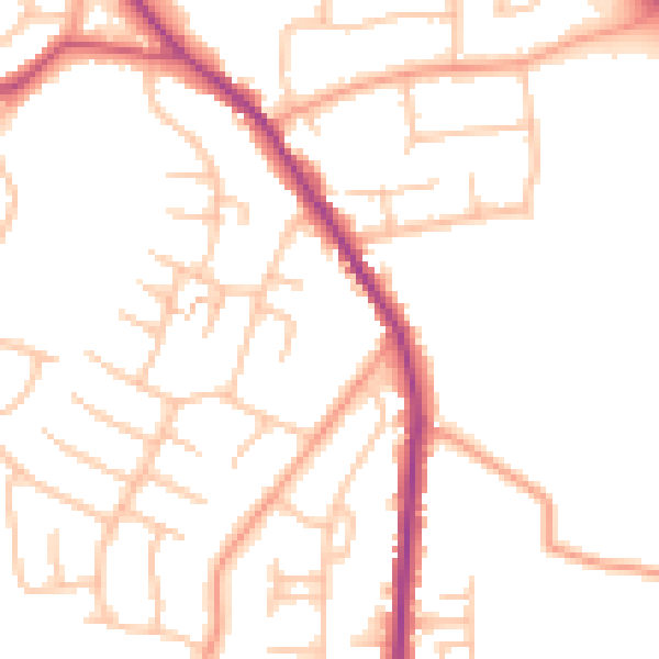 Daytime road noise heatmap for WS6 6DQ