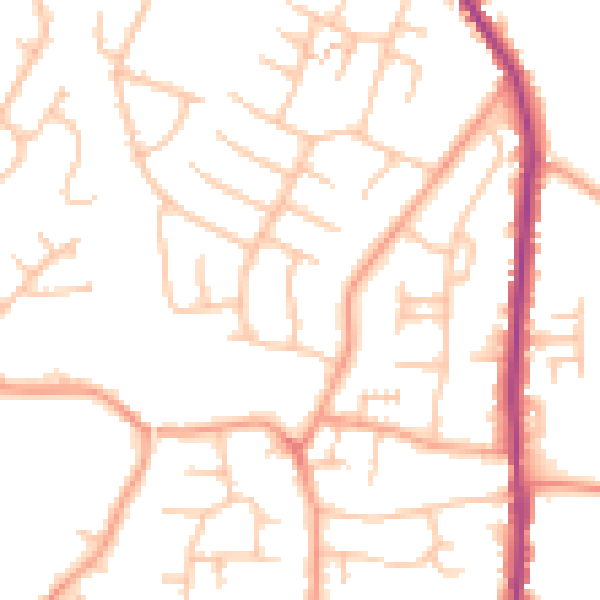 Daytime road noise heatmap for WS6 6EB