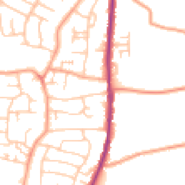 Daytime road noise heatmap for WS6 6EF